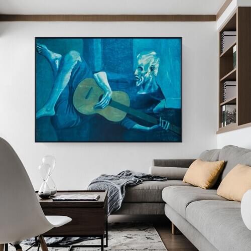The Old Guitarist By Picasso Canvas Paintings On The Wall Art Posters And Prints Famous Art Pictures Home Wall Decor Cuadros