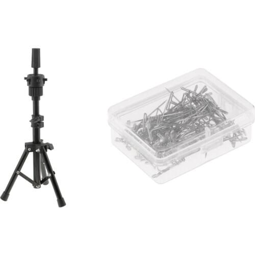 Cosmetology Mannequin Manikin Practice Head Holder Tripod Stand+T Pin