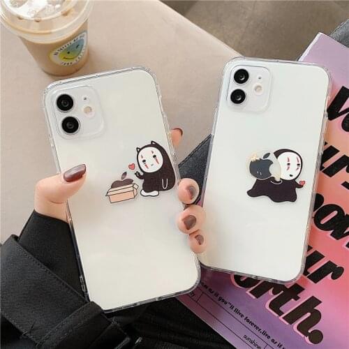 Cute boy girl love heart couple phone case for iphone 11 12 pro max 11pro xs x xr cases shockproof clear funny logo back covers