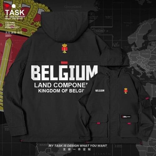 Belgium BEL Belgique Belgien Belgian men jacket hooded Land Force logo army fan coat Tactical fashion new mens clothes autumn