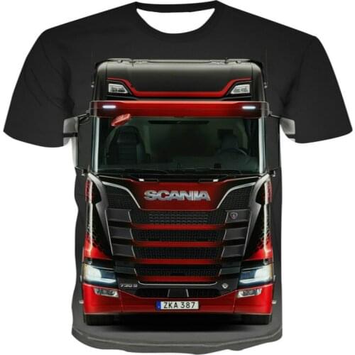 Men and women 3D splash ink printing truck pattern O-neck pullover urban style summer new style 2021 fashion casual wear