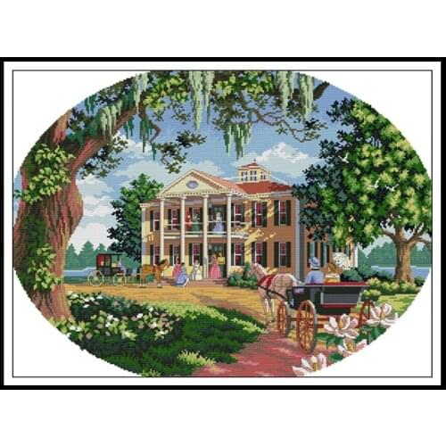 Joy Sunday Cross Stitch Kits South Estate Patterns 14ct Printed Canvas 11ct Handmade Embroidery Kit Cotton Thread DIY Needlework
