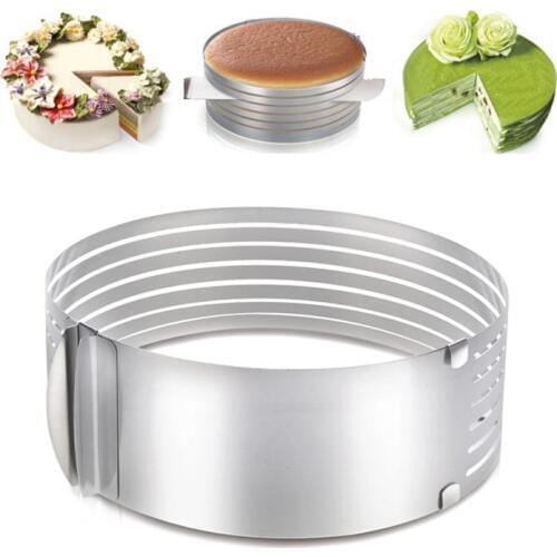 Cake Slicer Stainless Steel 15-20cm/24-30cm Adjustable Cake Layered Cutter Mold DIY Round Bread Baking Tools