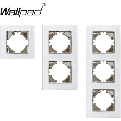 Vertical Glass Frame EU DIY Wall Push Button Reset Curtain USB EU French Switch Outlet Back Wallpad L6 For EU Box