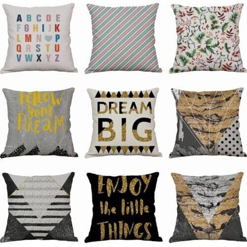 Marble Pattern Pillow Case Throw Pillowcase Cotton Linen Printed Pillow Covers for Office Home Textile