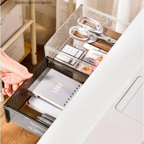 Invisible Under Desk Drawer Organizers Storage Drawers Home Office ABS Hidden Storage Box Self-adhesive Stationery Pencil Tray