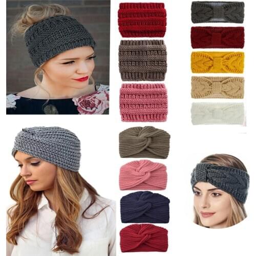 2021 New Ponytail Beanie Women Stretch Knitted Crochet Beanies Winter Hats For Women Hats Cap Warm Lady Messy Bun