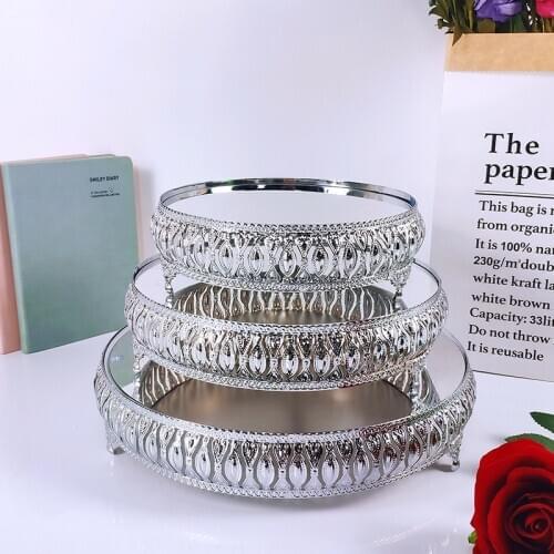 NEW Gold Silver Electroplate Metal Cake Stand Set Display Wedding Birthday Party Dessert Cupcake Plate Rack