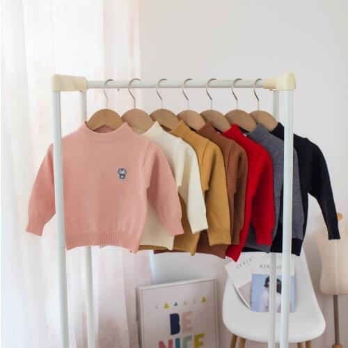 Autumn Baby Girl Sweater Toddler Boys O-Neck Tops Knitwear Long-Sleeve Cotton Cartoon Embroidery Children Clothes Kids Sweaters