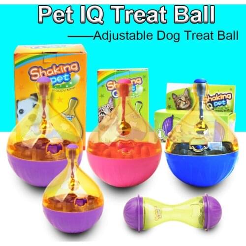 Pet Zone IQ Treat Ball Adjustable Dog Treat Ball Slow Feeder Dog Puzzle Toy Feed Bowl Tumbler Design Ball for Puppy Cat