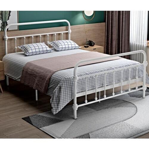 Modern simple pastoral European-style iron sheets, apartment, dormitory, iron frame bed, 1.2m, 1.5m, double iron frame bed