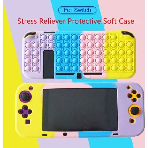 2021 New Anti Stress Toy Shockproof Controller Case Silicone Soft Protective Cover for Nintendo Switch NS Console Push Bubble Sh