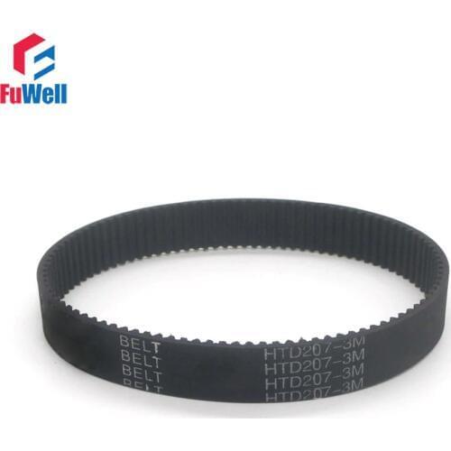 HTD 3M Timing Belt 207-3M 6/9/15mm Width 207mm Length Transmission Pulley Belt Closed Loop 69Teeth Rubber Toothed Gear Belt