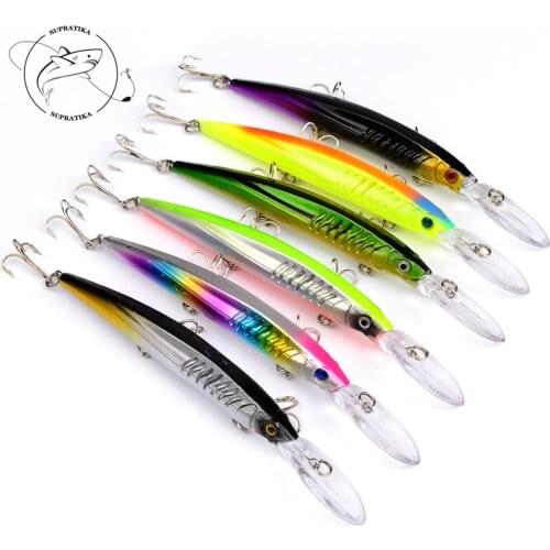 152mm 12.5g Minnow Fishing Bait Lure Pesca 6# Hook Ocean River Wobbler Crankbait Artificial Fishing Bait Lure Hard Bait Tackle