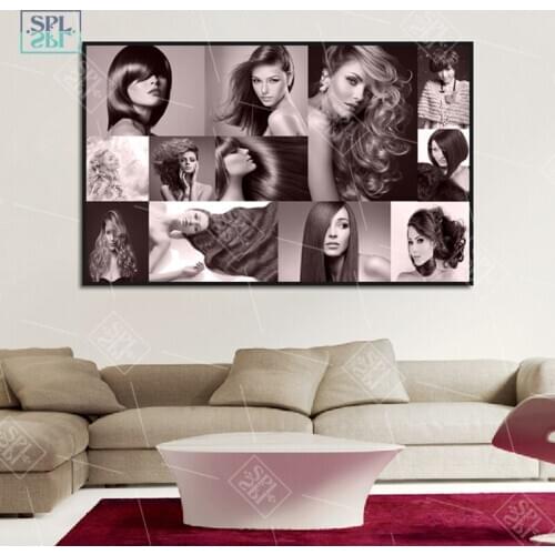 Modern Beauty Hair Salon Decoration Canvas Painting Black and White Wall Art Pictures Nordic Fashion Art Print Decor Posters