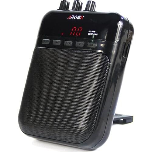 Aroma AG-03M 5W Guitar Amp Recorder Speaker TF Card Slot Compact Portable Multifunction Guitar Amplifier+USB Data Line