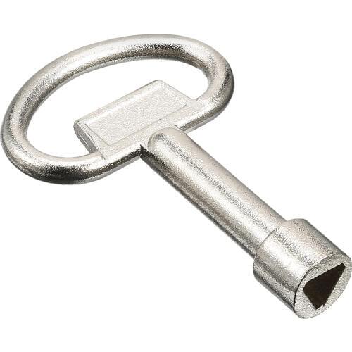 Uxcell 78mm Length 13mm Dia 9mmx2mm Hole Zinc Alloy Triangle Electrical Cabinet Key