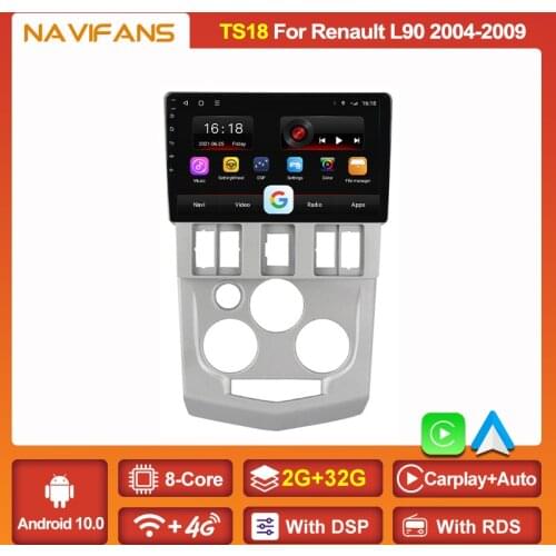 Octa-core IPS Screen Android 11 For Renault Logan 1 L90 2004 - 2009 Car Radio Multimedia GPS Stereo 2 Din Audio RDS SWC 4G Wifi