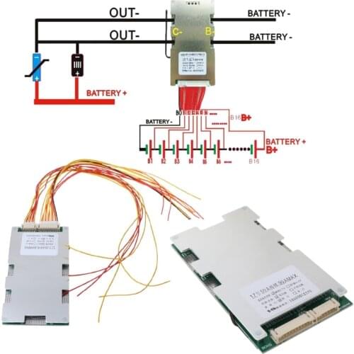 17S 60V 45A Battery Protection Board Li-ion Cell Battery BMS PCB Equalizer Board