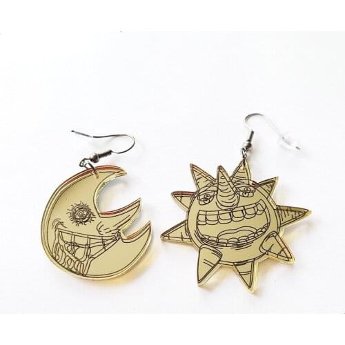 Women Punk Earrings Monn Sun Pandent Earrings Charm Hip Hop Girls Gift Cute Stud acrylic jewelry Evening Party Earring