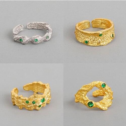 VENTFILLE 925 Sterling Silver Rings for Women Textured irregular zircon ring Jewelry Ring Gift