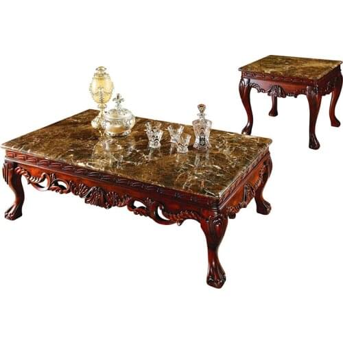 Marble top coffee table and end table small table for living room Table basse et table d'extrémité GH57