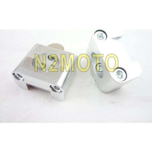 1-1/8" Sliver CNC Aluminum Motorcycle Handlebar Riser 28mm Bar Clamp Riser Universal for Harley Street Sportster Honda Kawasaki