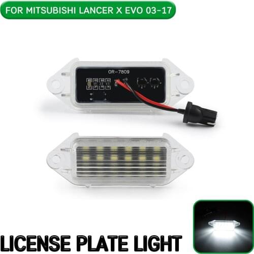 2pc LED License Number Plate Light Lamp For Mitsubishi Lancer 2003-2017 For Lancer EVO X 2007 2008 2009 2010 2011-2019