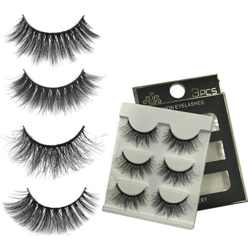 3 Pairs False Eyelashes 3D Mink Lashes Eyelash Extension Cross thick Beauty Makeup Mink Eyelashes Faux Cils Maquiagem Cilio