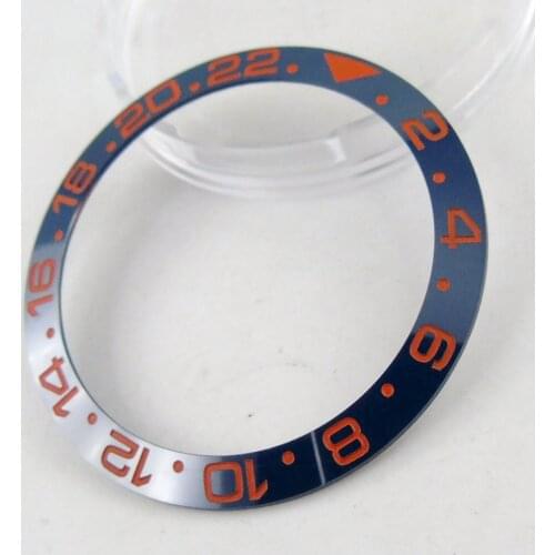 38mm blue orange ceramic bezel insert for 40mm SUB mens watch