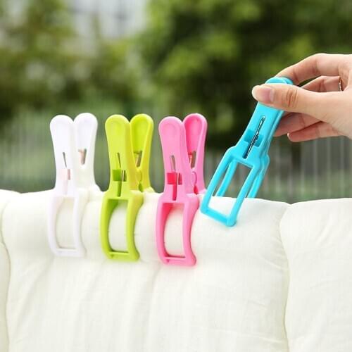 4 Pcs Plastic Strong Drying Quilt Clip Drying Clothes Clip Quilt Clip Multi-function Windproof Clip Thickening Fixing Clip