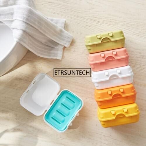 50pcs Double Soap Holder Dish Bathroom Organizer Storage Box Protable Travel Dispenser Straining Soap Case Supplies