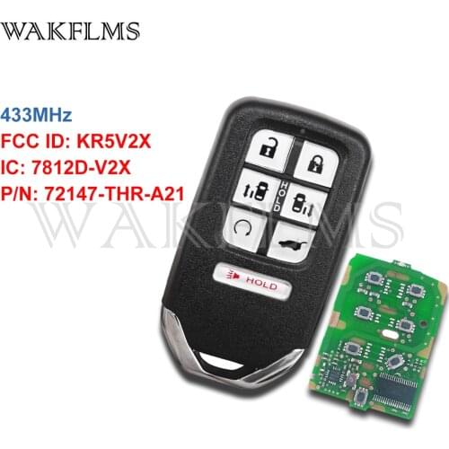 7btns Smart Card Remote Car Key 433Mhz For Honda ODYSSEY 2018 2019 KR5V2X 7812D-V2X 72147-THR-A21