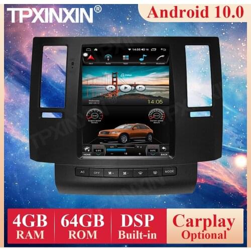 Tesla Screen Android 10 PX6 Car Radio For Infiniti FX35 FX45 2003-2006 Multimedia Video Recorder Player HeadUnit Navigation GPS