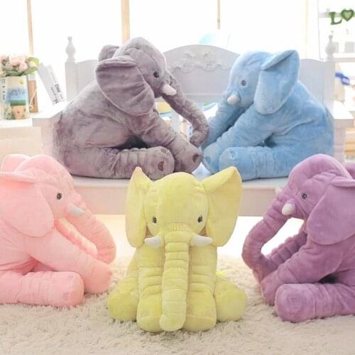 40cm/60cm Height Large Plush Elephant Doll Toy Kids Sleeping Back Cushion Cute Stuffed Elephant Baby A Doll Xmas Gift