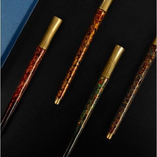 Large Lacquer Signature Pen Chinese Style Gift Ballpoint Pen Intangible Cultural Rhinoceros Paint Pen