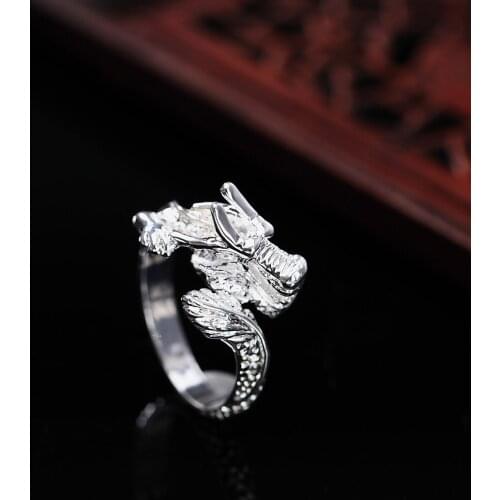 Charm 100% 925 Sterling Silver Ring For men fine Domineering Dragon Fashion wedding Party Christmas Gift high quality Jewelry