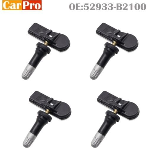 4 Pieces Tire Pressure Sensor TPMS 52933-B2100 52933B2100 for Hyundai i10 Kia Picanto Soul 433MHz