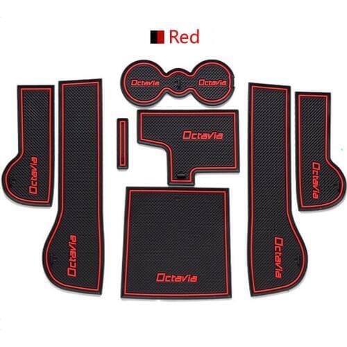 Auto interior decoration part for Octavia A7 20152016 2017 accessory Rubber non-slip mats Interior door pad/cup mats,Car styling