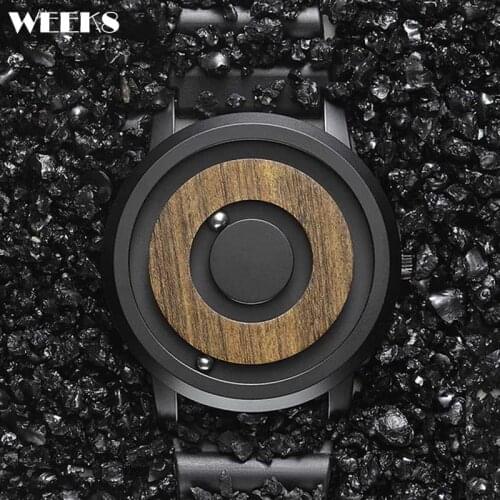 Wooden Quartz Watches for Men Natural Walnut Wood Wristwatches Simple Casual Quartz Watch Rubber Strap Men Minimalist Dial Reloj