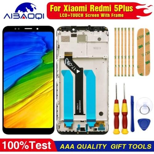 AiBaoQi For 5.99'' Xiaomi Redmi 5 Plus LCD&Touch screen Digitizer with frame assembly lcd screen display replacment tools