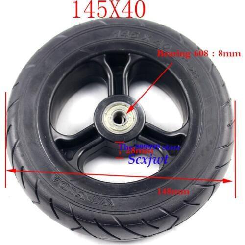 2CS 6 inch electric scooter solid wheel 145X40 airless wheel 145*40 wheel for electric skateboard longboard with wheel pulley