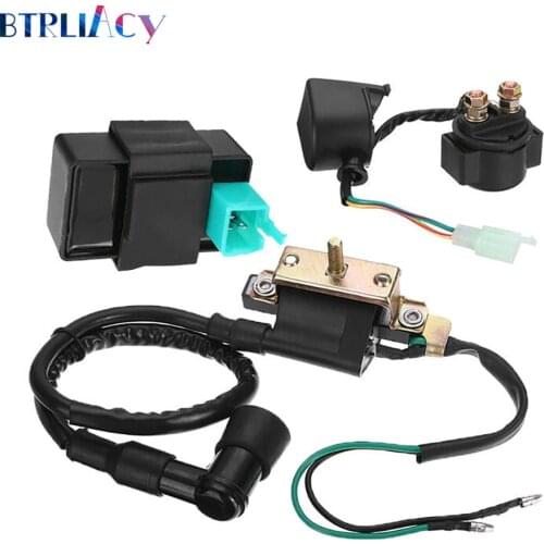 BTRLIACY Relay Solenoid Ignition Coil CDI Starter Set For 50cc 70cc 90cc 110cc 125cc ATV Scooter Quad Kazuma Fast delivery
