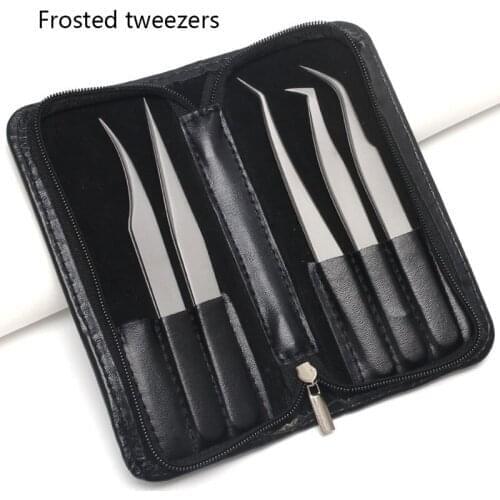 Frosted tweezers High Precision Antimagnetic Anti Acid Tweezers Pro Tool for Eyelash Extension