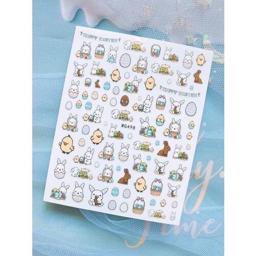 Cute Bunny Chick Nail Art Decorations Woman Water Decals Nail Art Stickers Nails Decoration for Nails Decor Sticker Nails Design