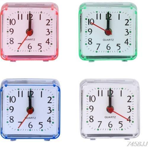 Mini Square Quartz Beep Alarm Clock Plastic Desk Table Travel Trip Portable G03 Drop ship