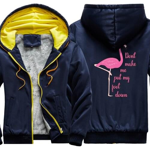 Flamingo Printing 2020 Camouflage Mens Raglan Thicken Jackets Winter Male Clothing And Hooded Harajuku Zipper moletom masculino