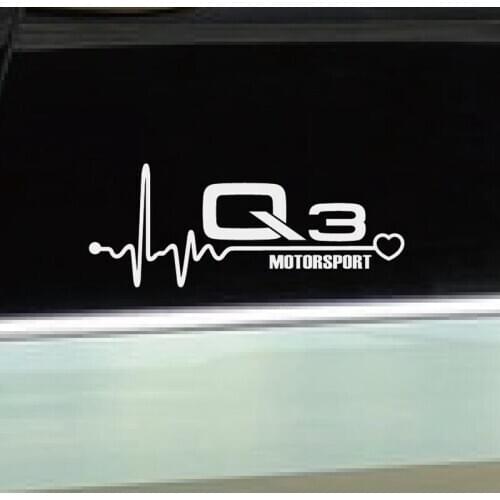 2pcs 18cmx7cm Car Side Window Stickers Reflective Decals Auto Decorate Accessories For Audi Q3