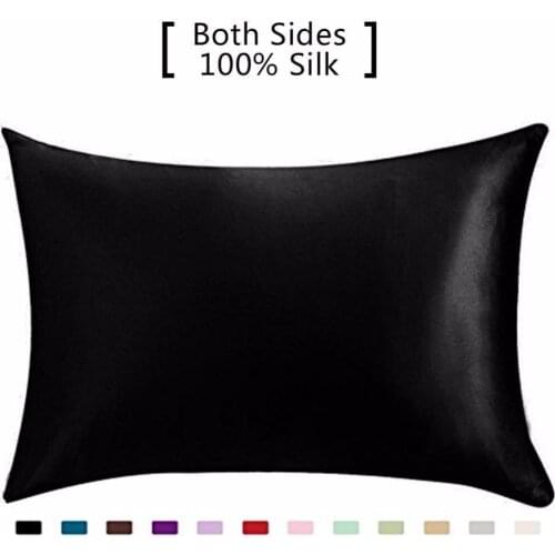 J 100% Mulberry Silk Pillowcase Pure,19 Momme Both Side Real Silk Pillowcases Hidden Zippered Slip Silk Pillowcase H