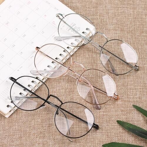 1PC New Fashion Metal Round Retro Myopia Glasses Women Mens Portable Glasses Ultra Light Resin Glasses Vision Care -1.00~-4.0